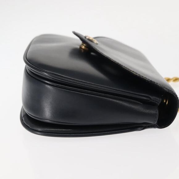 CELINE Chain Shoulder Bag Leather Navy Gold - Picture 4 of 12